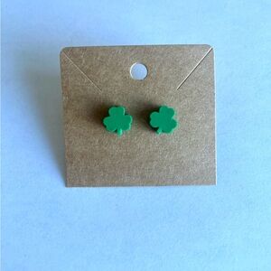 2/$15- Green Clover St. Patrick’s Day Stud EarringsHandmade